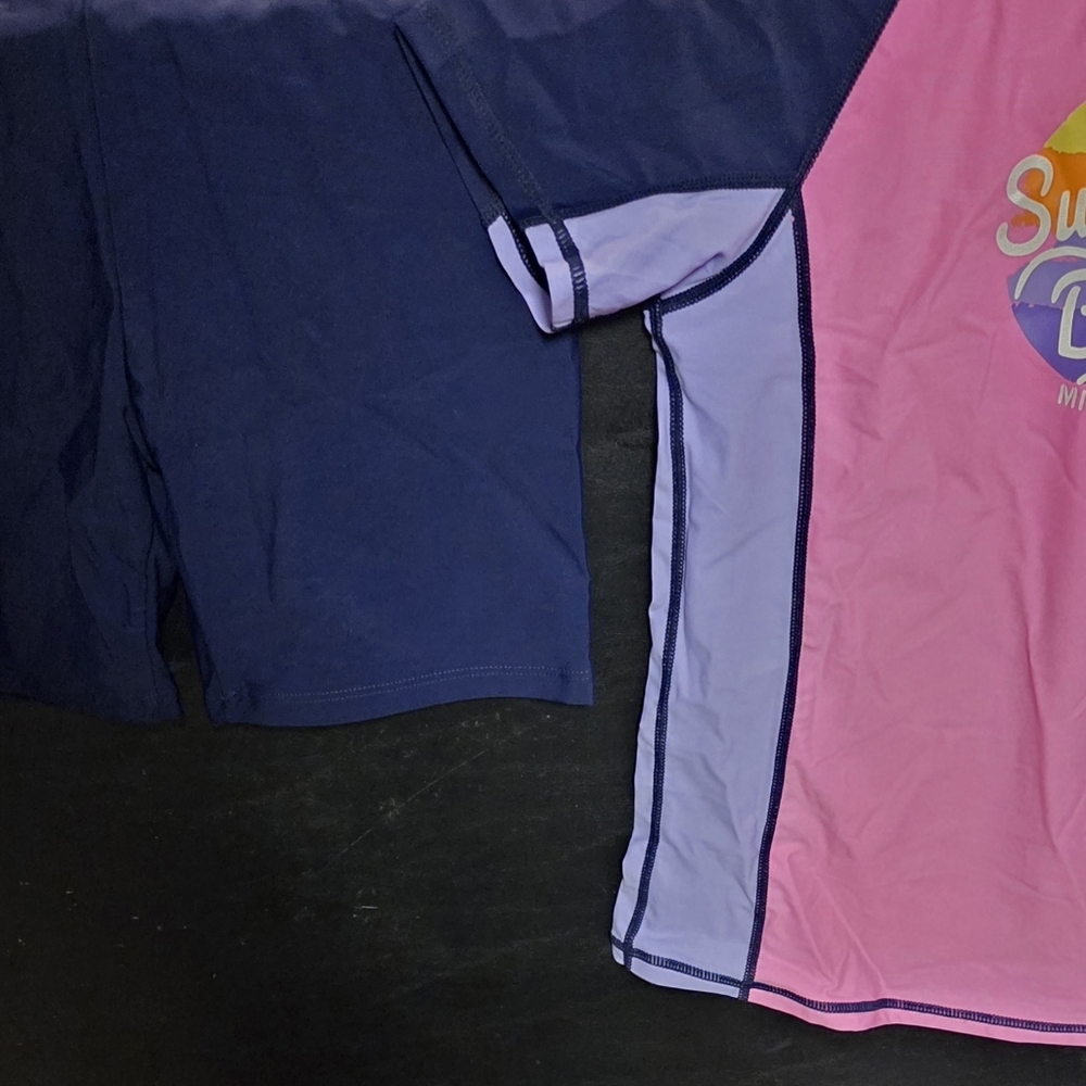 Pink Surf Rider Beach Graphic Rash Guard - Picture 2 of 5